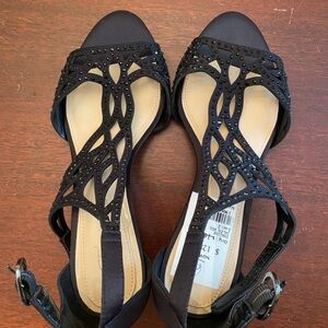 Vince Camuto Dressy Black Jeweled Strappy Sandals